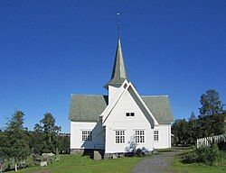 View of the village church, Skrautvål Church