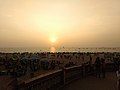 Crowded Calangute Beach in an evening