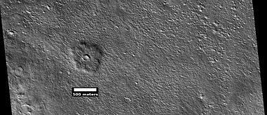 Pedestal crater, as seen by HiRISE under HiWish program. Location is Cebrenia quadrangle.