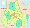 Maps of Gyeongju's subdivisions