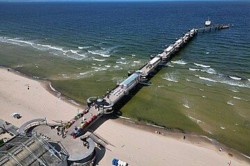 Aerial view of the pier