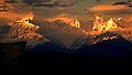 Panchchuli peaks at Sunset in 2014 from Chaukori