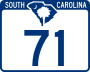 South Carolina Highway 71 marker