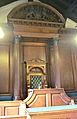 Stonebow, Lincoln. Mayor's chair with canopy and arms of George II