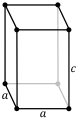 The tetragonal lattice cell.