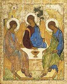 Andrei Rublev's famous icon of the Trinity.