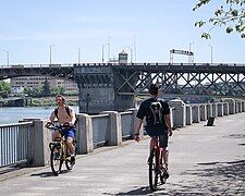 Bicycles passing