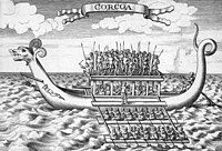 A large karakoa outrigger warship, 1711