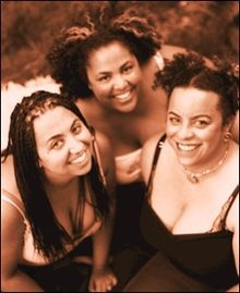 The Charming Hostess trio, Jewlia Eisenberg, Cynthia Taylor, & Marika Hughes (Left to Right)