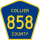 County Road 858 marker