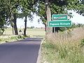 Road sign at the entrance to Papowo Biskupie from the neighbouring village of Wrocławki