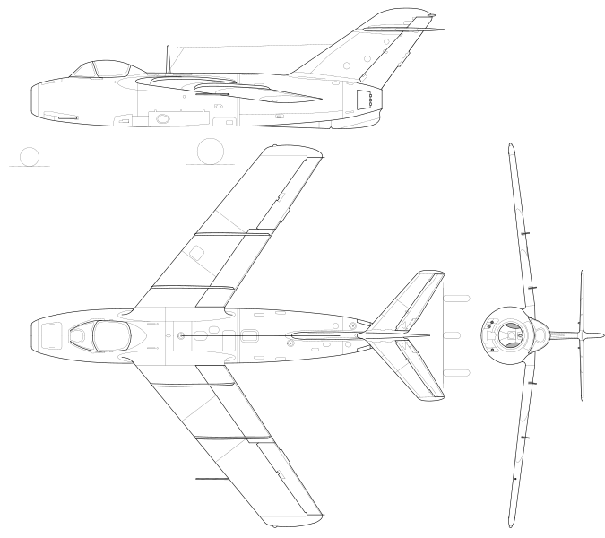 File:Lavochkin La-15 3-view.svg