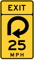 W13-6 Exit speed advisory (270 degree loop curve)