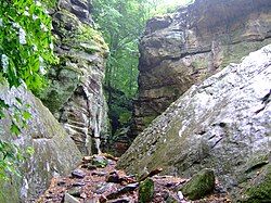 Stone formations at the Hinckley Reservation