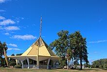 The Wisconsin Pavilion, which has since been relocated to Wisconsin