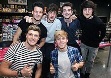 HomeTown in 2015. Clockwise from left: Dayl Cronin, Cian Morrin, Ryan McLoughlin, Brendan Murray, Josh Gray and Dean Gibbons.