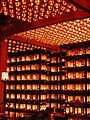 Lanterns burning in Tōrō-dō Hall, in Okunoin.