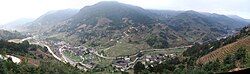 Tulou landscape in the Nanxi Creek Valley, Hukeng Town (Nanjiang Village)