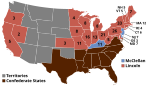 Electoral map, 1864 election