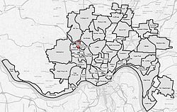 Villages at Roll Hill (red) within Cincinnati, Ohio