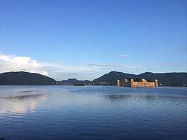 View of the Jal Mahal floating on the Man Sagar Lake