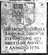 Small monumental brass of John Rolle