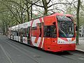 Low-floor train K4500 by Bombardier at Neumarkt tram station