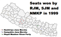 Seats won by Rashtriya Jana Morcha, Samyukta Janamorcha Nepal and Nepal Workers Peasants Party