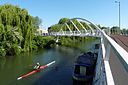 ☎∈ Riverside Bridge in Cambridge, England.