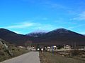 The main peaks of the Moncayo Massif rising behind Cueva de Agreda