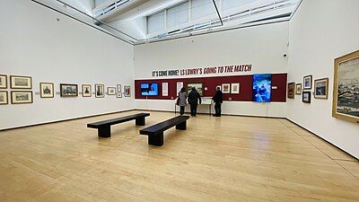 L. S. Lowry: Going to the Match (1953) on display at The Lowry