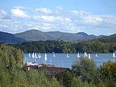 Solina Lake seen from Polańczyk.