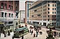 Entrance to the Old Chronicle Building (left) and the Palace Hotel, ca. 1915