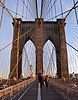 View of the Brooklyn Bridge from the pedestrian walkway