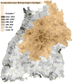 Location of the Stuttgart Metropolitan Region (orange) in Baden-Württemberg