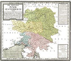 Carinthia (yellow) within Inner Austria, c. 1790