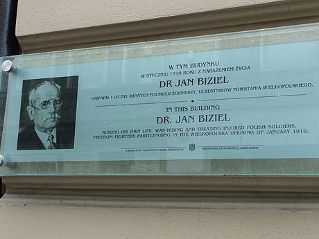 Plaque in memoriam of Jan Biziel