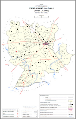 Map showing Mubarakpur (#814) in Lalganj CD block