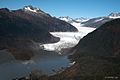 Aerial of Stroller White (left) with Mendenhall Glacier