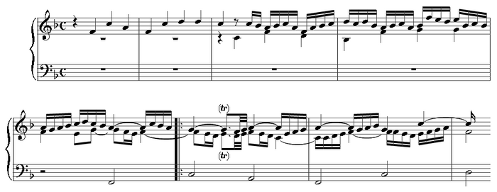 First bars of Wie schön leuchtet der Morgenstern.