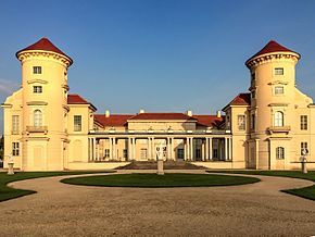 Photograph of the front elevation of a palace