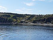 View of Beach Hill, located at "The Front", with the ferry dock on the left