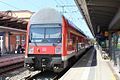 2. Generation Doppelstockwagen in DB Verkehrsrot [de] colours on a Rostock S-Bahn service (July 2013)