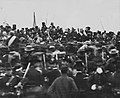 Image 28On November 19, 1863, President Abraham Lincoln (center, facing camera) arrived in Gettysburg and delivered the Gettysburg Address, considered one of the best-known speeches in American history. (from Pennsylvania)