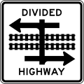 R15-7 Divided highway transit rail crossing