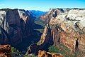 Clockwise from top: Lady Mountain, Cathedral Mountain, Angels Landing, The Organ, The Great White Throne, Red Arch Mountain.