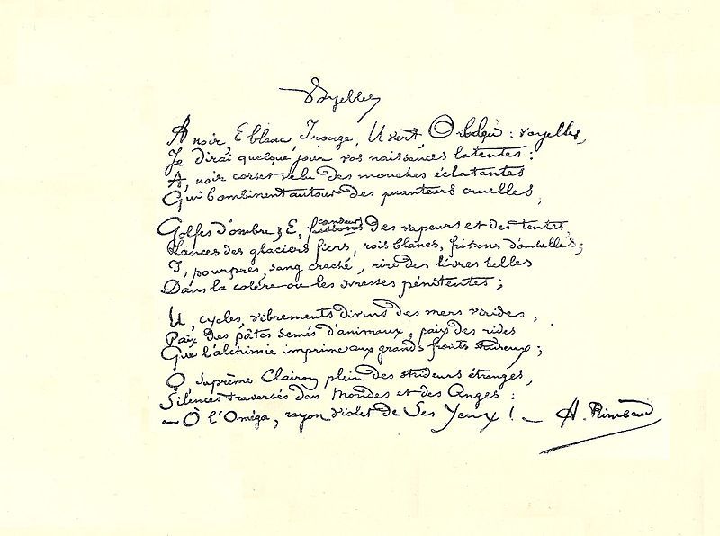 File:Rimbaud manuscrit Voyelles.jpg