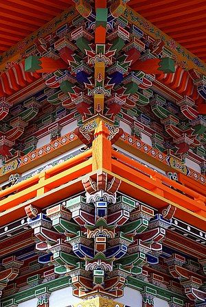 Pillars of Sagami Temple at Hyōgo Prefecture in Japan