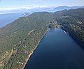 South-facing aerial view of Saturna Island