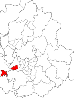 Map of Gyeonggi Province highlighting Danwon District.